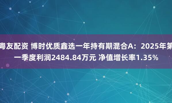 粤友配资 博时优质鑫选一年持有期混合A：2025年第一季度利润2484.84万元 净值增长率1.35%
